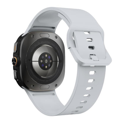 For Samsung Galaxy Watch Ultra 47mm / Ultra 2025 Solid Color Colorful Buckle Silicone Watch Band(Silver Grey) by bashfashion