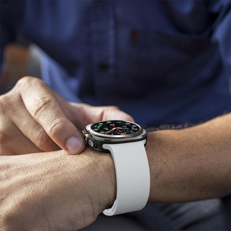 For Samsung Galaxy Watch Ultra 47mm / Ultra 2025 Solid Color Colorful Buckle Silicone Watch Band(Silver Grey) by bashfashion