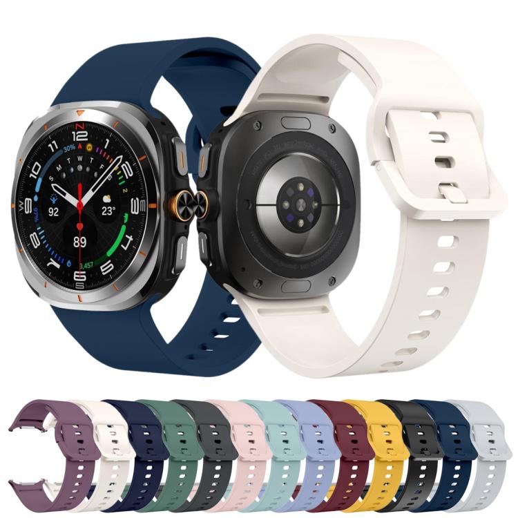 For Samsung Galaxy Watch Ultra 47mm / Ultra 2025 Solid Color Colorful Buckle Silicone Watch Band(Black) by bashfashion