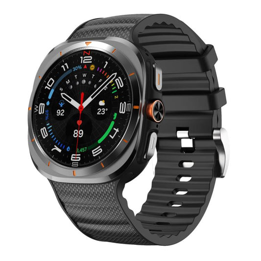 For Samsung Galaxy Watch Ultra 47mm / Ultra 2025 Solid Color Sports Silicone Watch Band(Black) by bashfashion