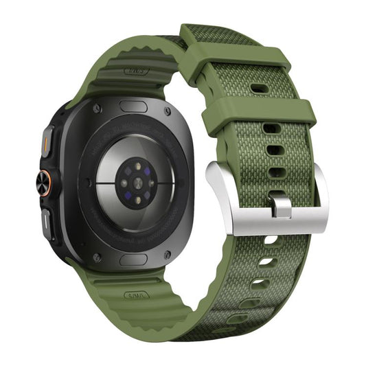 For Samsung Galaxy Watch Ultra 47mm / Ultra 2025 Solid Color Sports Silicone Watch Band(Army Green) by bashfashion