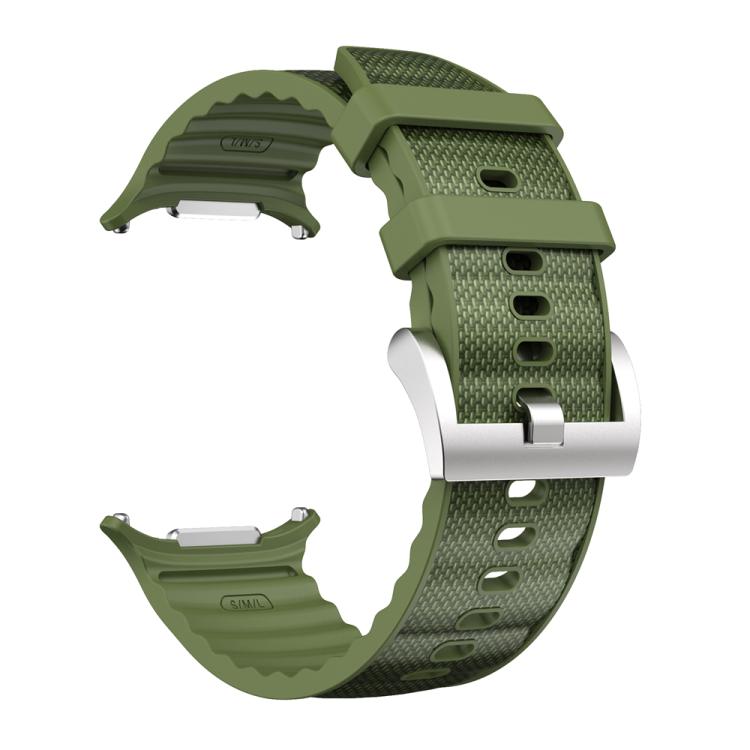 For Samsung Galaxy Watch Ultra 47mm / Ultra 2025 Solid Color Sports Silicone Watch Band(Army Green) by bashfashion