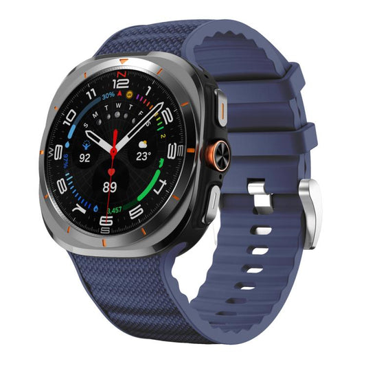 For Samsung Galaxy Watch Ultra 47mm / Ultra 2025 Solid Color Sports Silicone Watch Band(Midnight Blue) by bashfashion