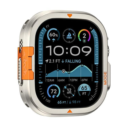 For Apple Watch Ultra 3 / 2 / 1 49mm Full Coverage Metal Watch Case(Titanium Color) by bashfashion