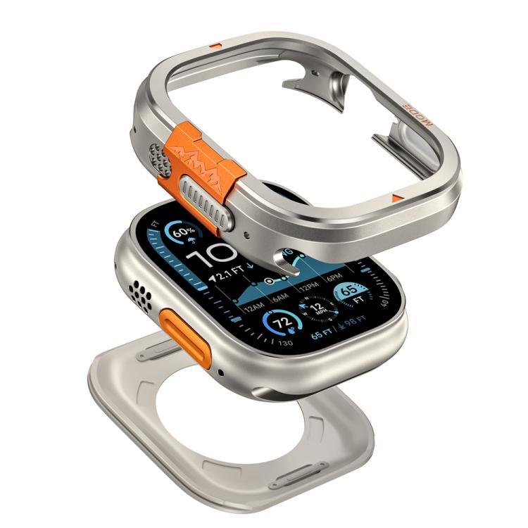 For Apple Watch Ultra 3 / 2 / 1 49mm Full Coverage Metal Watch Case(Titanium Color) by bashfashion