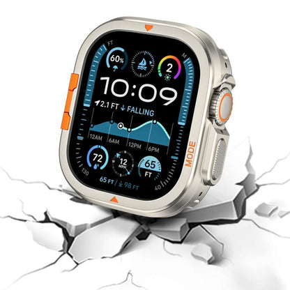 For Apple Watch Ultra 3 / 2 / 1 49mm Full Coverage Metal Watch Case(Titanium Color) by bashfashion