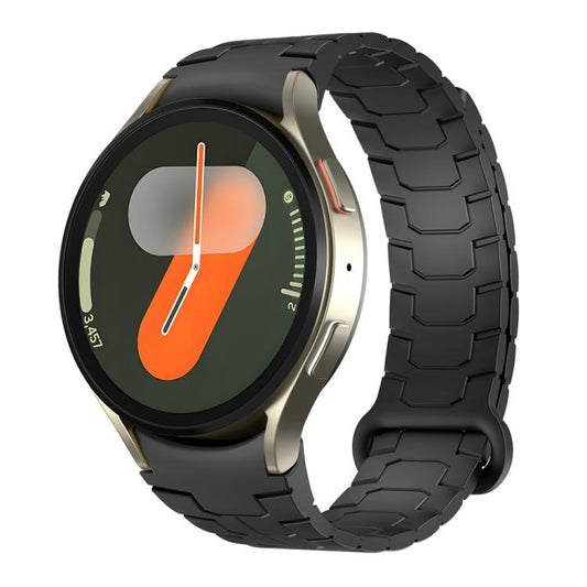 For Samsung Galaxy Watch 7 / 6 / 5 Magnetic Silicone Watch Band(Black) by bashfashion