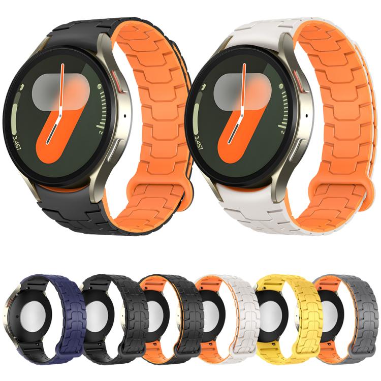 For Samsung Galaxy Watch 7 / 6 / 5 Magnetic Silicone Watch Band(Black) by bashfashion