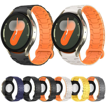 For Samsung Galaxy Watch 7 / 6 / 5 Magnetic Silicone Watch Band(Yellow) by bashfashion