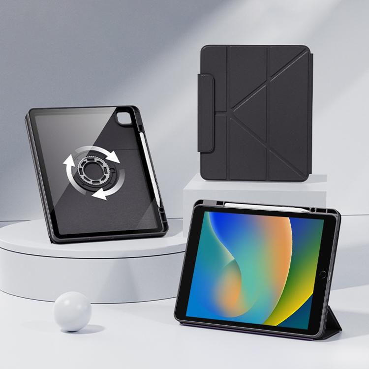 For iPad 10.2 2021 / 2020 / 2019 Relieve Stress Rotatable Y-Fold Leather Tablet Case(Black) by bashfashion