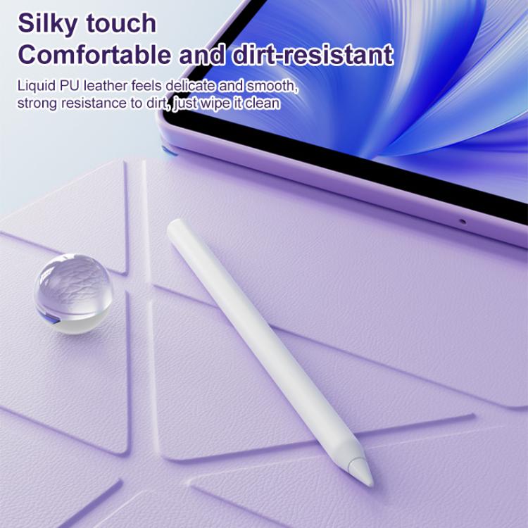 For iPad 2025 / 2022 Relieve Stress Rotatable Y-Fold Leather Tablet Case(Blue) by bashfashion
