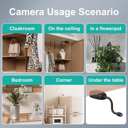 QJ700 1080P HD WiFi Panoramic 360-degree Snake Tube Camera, Support Motion Detection(Black) by bashfashion
