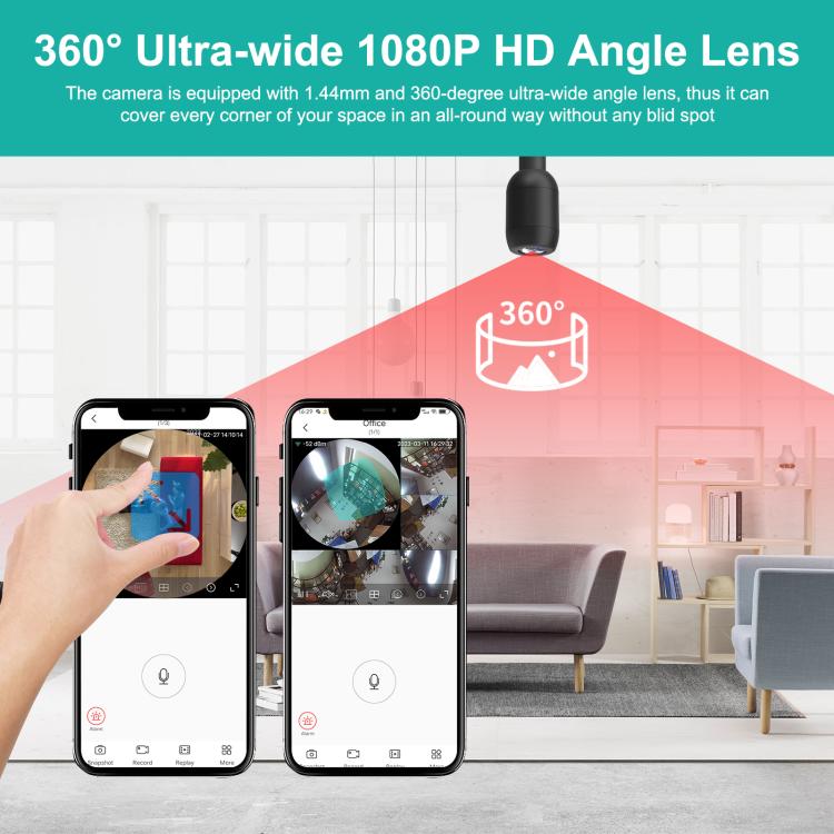 QJ700 1080P HD WiFi Panoramic 360-degree Snake Tube Camera, Support Motion Detection(Black) by bashfashion