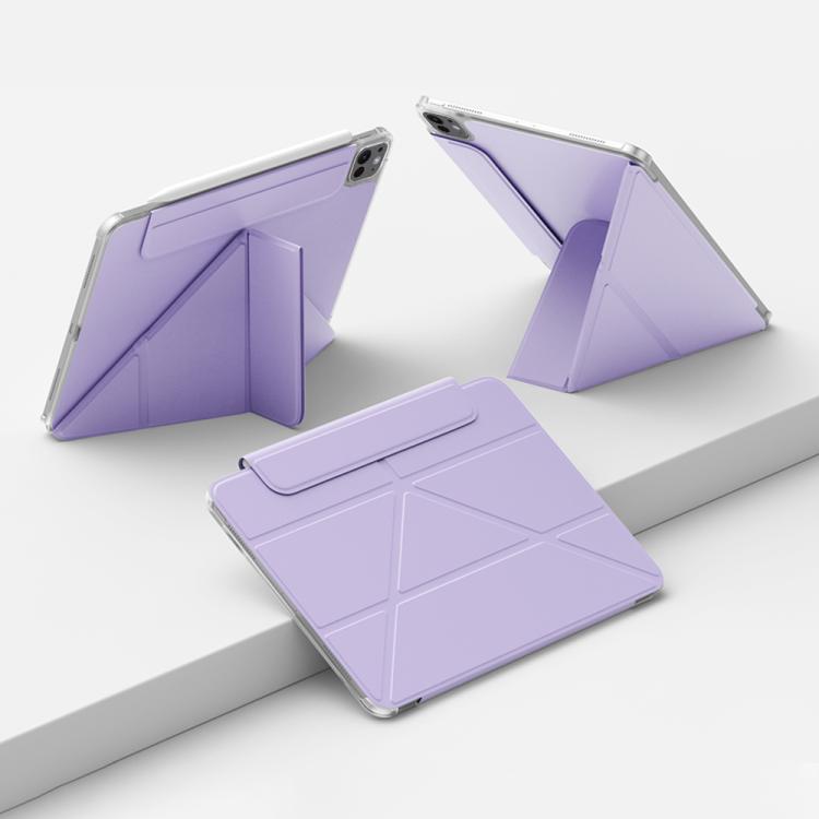 For iPad Pro 11 2025 / 2024 Four-corner Anti-collision Magnetic Double-sided Clip Tablet Case(Purple) by bashfashion