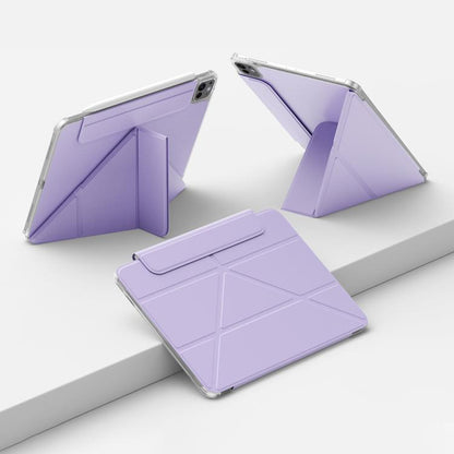 For iPad Pro 11 2025 / 2024 Four-corner Anti-collision Magnetic Double-sided Clip Tablet Case(Purple) by bashfashion