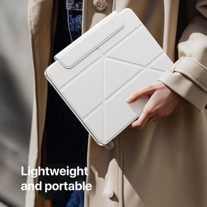 For iPad Air 11 2025 / 2024 Four-corner Anti-collision Magnetic Double-sided Clip Tablet Case(White) by bashfashion