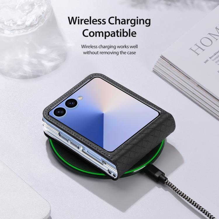 For Samsung Galaxy Z Flip7 5G DUX DUCIS Bril Series PU + TPU Phone Case(Black) by DUX DUCIS