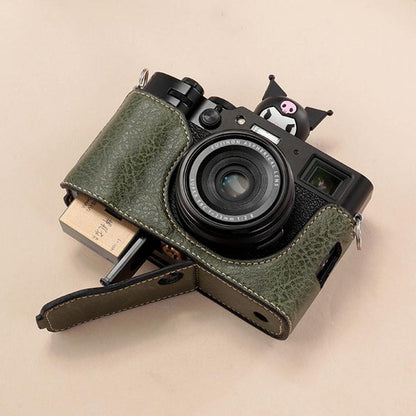 For FUJIFILM X100VI Buffalo Texture PU Leather Camera Half Case Base(Green) by bashfashion