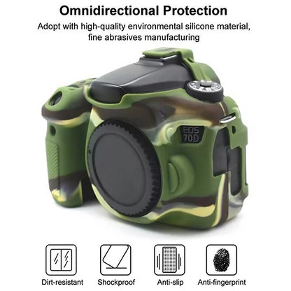 For Canon EOS 70D Soft Silicone Protective Case(Camouflage) by bashfashion
