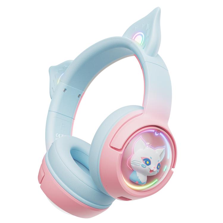 ONIKUMA B5 RGB BT / Wired / 2.4G Fox Shaped Headphones(Pink Blue) by ONIKUMA