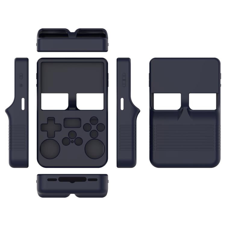 For ANBERNIC R36S Silicone Handheld Game Console Protective Case(Dark Blue) by bashfashion