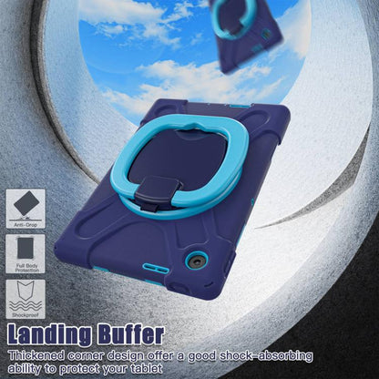 For Lenovo Tab 10.1 2025 / ZhaoYang K10c Silicone Hybrid PC Tablet Case with Holder & Shoulder Strap(Navy Blue Blue) by bashfashion