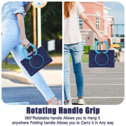 For Lenovo Tab 10.1 2025 / ZhaoYang K10c Silicone Hybrid PC Tablet Case with Holder & Shoulder Strap(Navy Blue Blue) by bashfashion