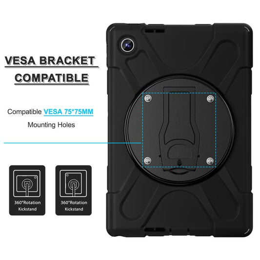 For Lenovo Tab 10.1 2025 / ZhaoYang K10c Silicone Hybrid PC Tablet Case with Shoulder Strap(Black) by bashfashion