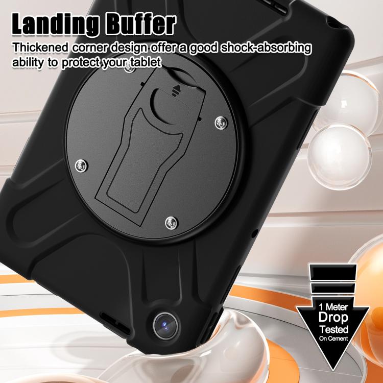 For Lenovo Tab 10.1 2025 / ZhaoYang K10c Silicone Hybrid PC Tablet Case with Shoulder Strap(Black) by bashfashion