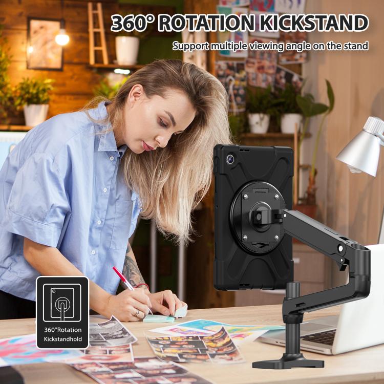 For Lenovo Tab 10.1 2025 / ZhaoYang K10c Silicone Hybrid PC Tablet Case with Shoulder Strap(Black) by bashfashion