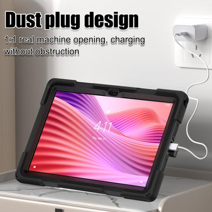 For Lenovo Tab 10.1 2025 / ZhaoYang K10c Silicone Hybrid PC Tablet Case with Shoulder Strap(Black) by bashfashion