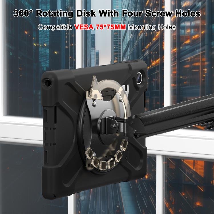 For Lenovo Tab 10.1 2025 / ZhaoYang K10c Silicone Hybrid PC Tablet Case with Shoulder Strap(Black) by bashfashion