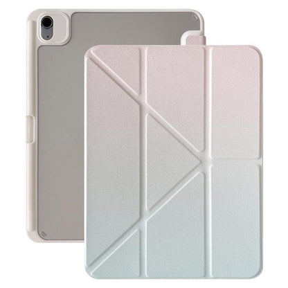 For iPad 2025 / 2022 Rainbow Gradient Y-Fold Holder Leather Tablet Case(Gradient Pink) by bashfashion
