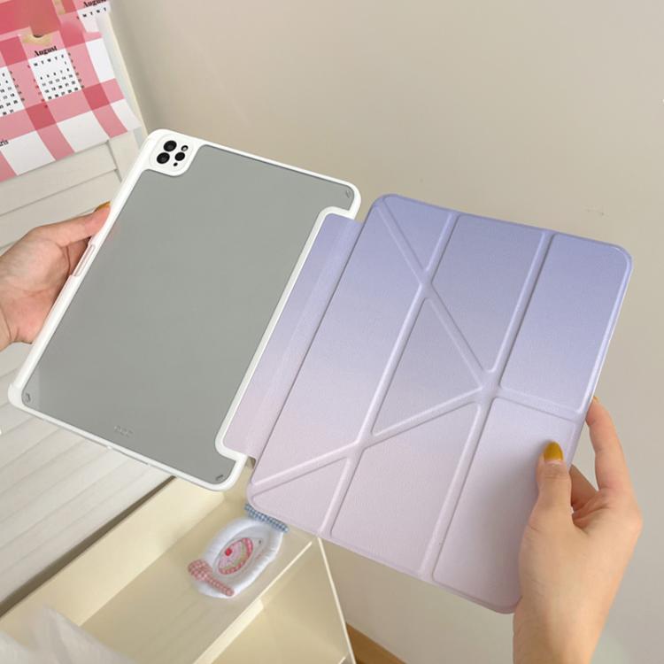 For iPad Pro 13 2025 / 2024 Rainbow Gradient Y-Fold Holder Leather Tablet Case(Gradient Purple) by bashfashion