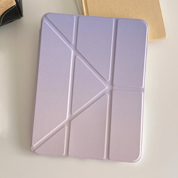 For iPad mini 2024 / 6 Rainbow Gradient Y-Fold Holder Leather Tablet Case(Gradient Purple) by bashfashion