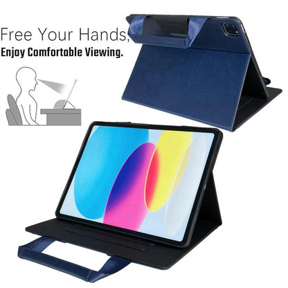 For iPad 2025 / 2022 Zipper Handle Retro Smart Leather Tablet Case(Royal Blue) by bashfashion