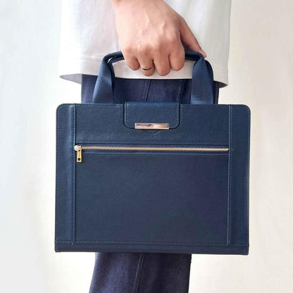For iPad 2025 / 2022 Zipper Handle Retro Smart Leather Tablet Case(Royal Blue) by bashfashion