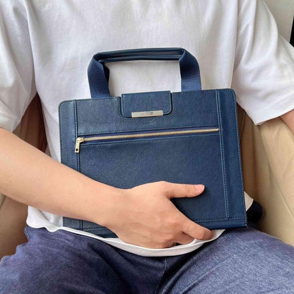 For iPad 2025 / 2022 Zipper Handle Retro Smart Leather Tablet Case(Royal Blue) by bashfashion