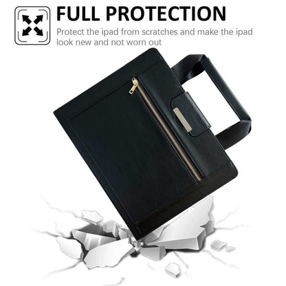 For iPad Air 13 2025 / 2024 Zipper Handle Retro Smart Leather Tablet Case(Black) by bashfashion
