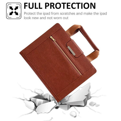 For iPad Pro 13 2025 / 2024 Zipper Handle Retro Smart Leather Tablet Case(Brown) by bashfashion