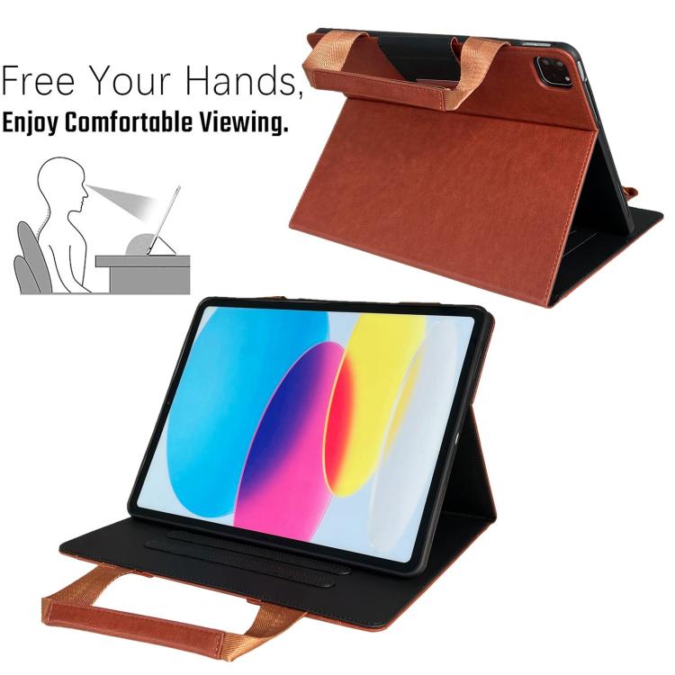 For iPad Pro 13 2025 / 2024 Zipper Handle Retro Smart Leather Tablet Case(Brown) by bashfashion