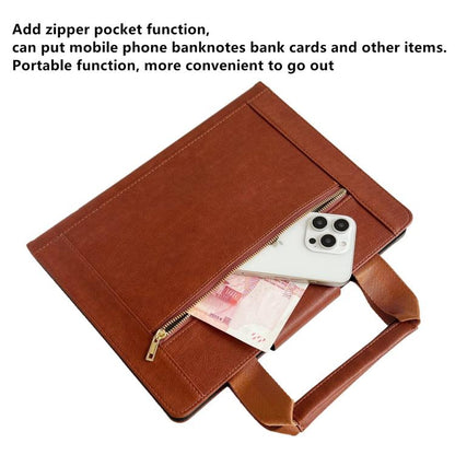 For iPad Pro 13 2025 / 2024 Zipper Handle Retro Smart Leather Tablet Case(Brown) by bashfashion