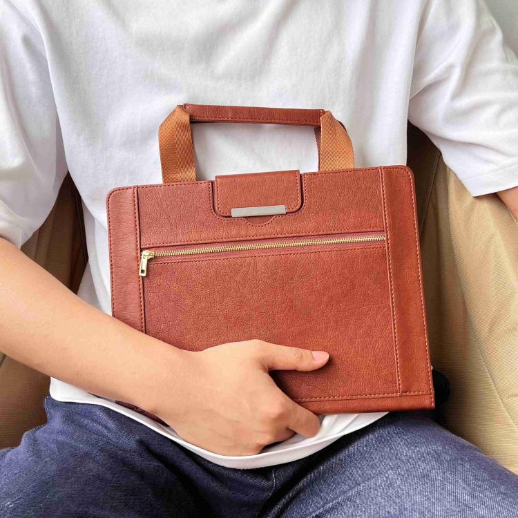 For iPad Pro 13 2025 / 2024 Zipper Handle Retro Smart Leather Tablet Case(Brown) by bashfashion