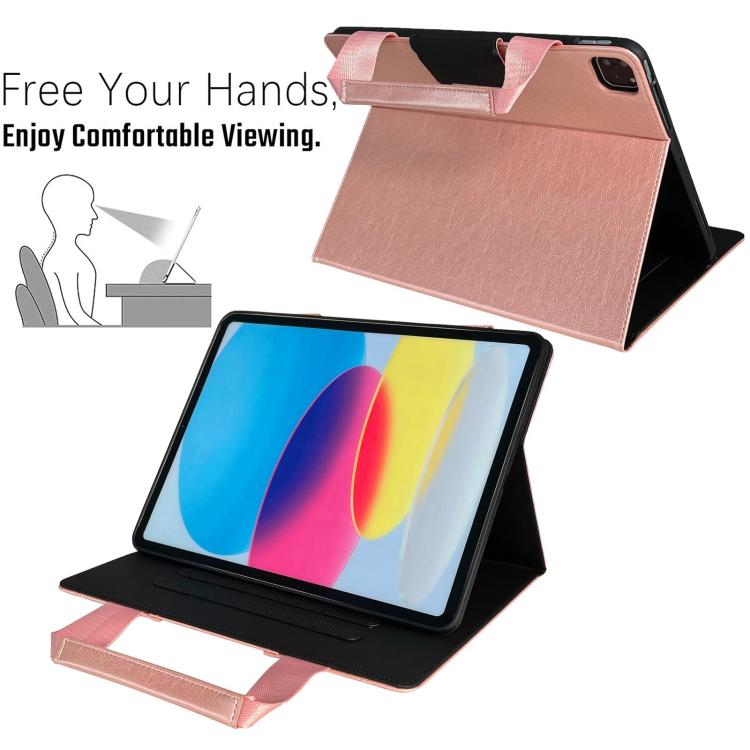 For iPad Pro 11 2025 / 2024 Zipper Handle Retro Smart Leather Tablet Case(Rose Gold) by bashfashion
