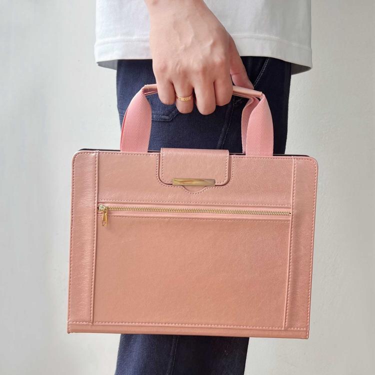 For iPad Pro 11 2025 / 2024 Zipper Handle Retro Smart Leather Tablet Case(Rose Gold) by bashfashion