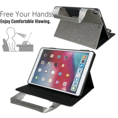 For iPad 10.2 2021 / 2020 / 2019 Zipper Handle Retro Smart Leather Tablet Case(Grey) by bashfashion