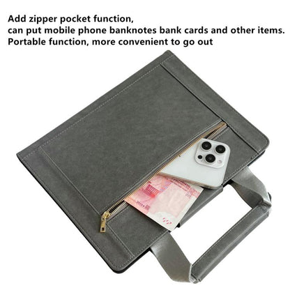 For iPad 10.2 2021 / 2020 / 2019 Zipper Handle Retro Smart Leather Tablet Case(Grey) by bashfashion