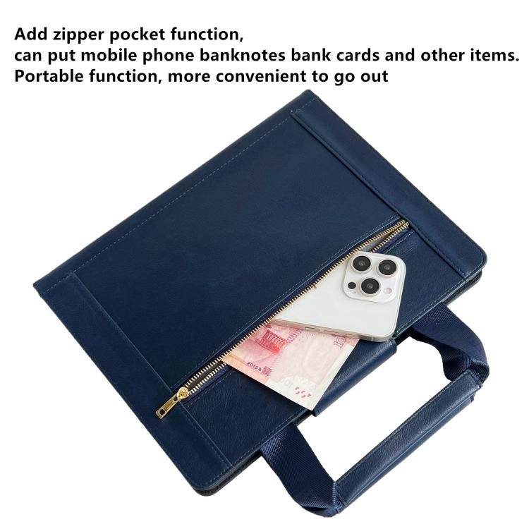 10 inch Zipper Handle Retro Leather Tablet Case(Royal Blue) by bashfashion