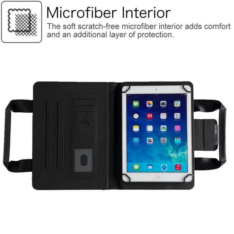 7-8 inch Zipper Handle Retro Leather Tablet Case(Black) by bashfashion