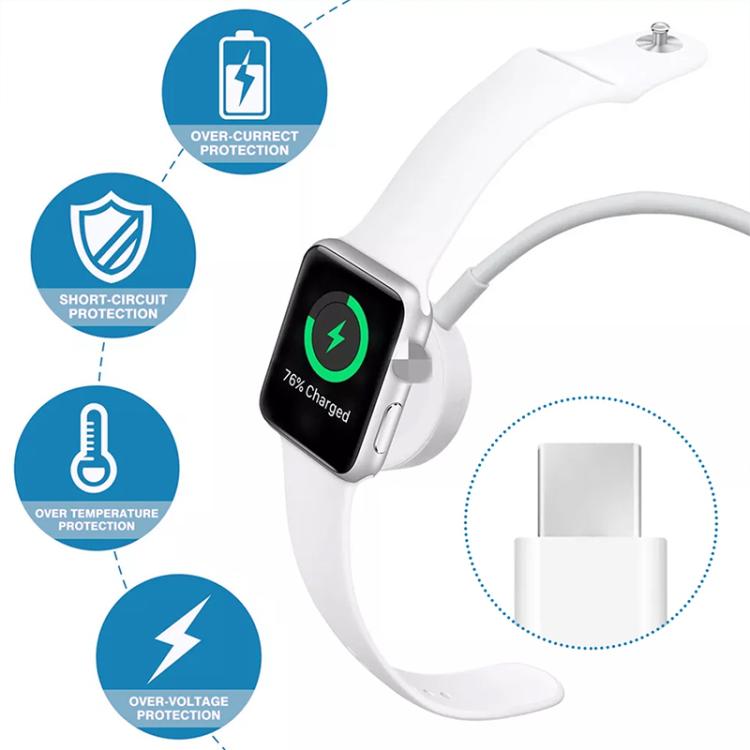 For Apple Watch Series xDfind Magnetic Fast Charger Charging Cable, Type-C Port, Length: 1m(White) by xDfind